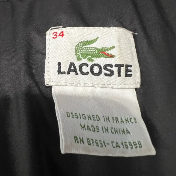 LaCoste Quilted Detachable Hood Rain Jacket Black Women - Picture 8 of 9